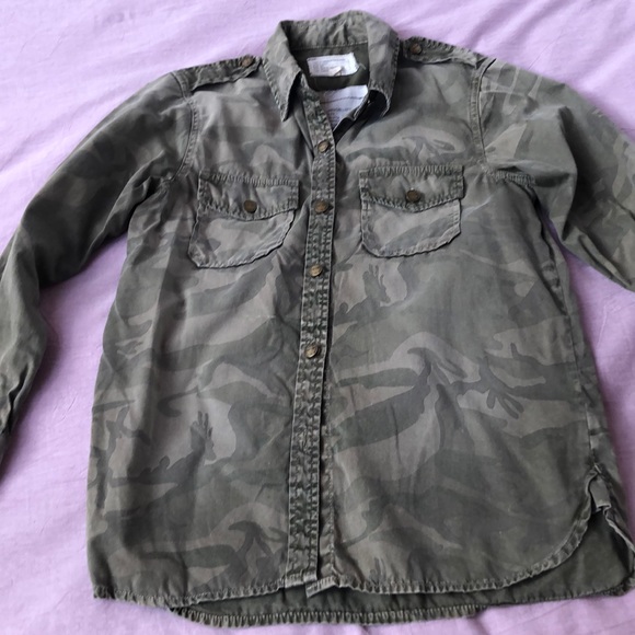 Current/Elliott Tops - Current/Elliott Camouflage Buttondown